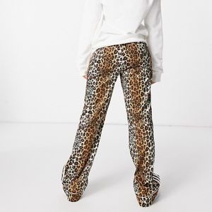 Nwt Adidas Satin Leopard Track Pants Sz 